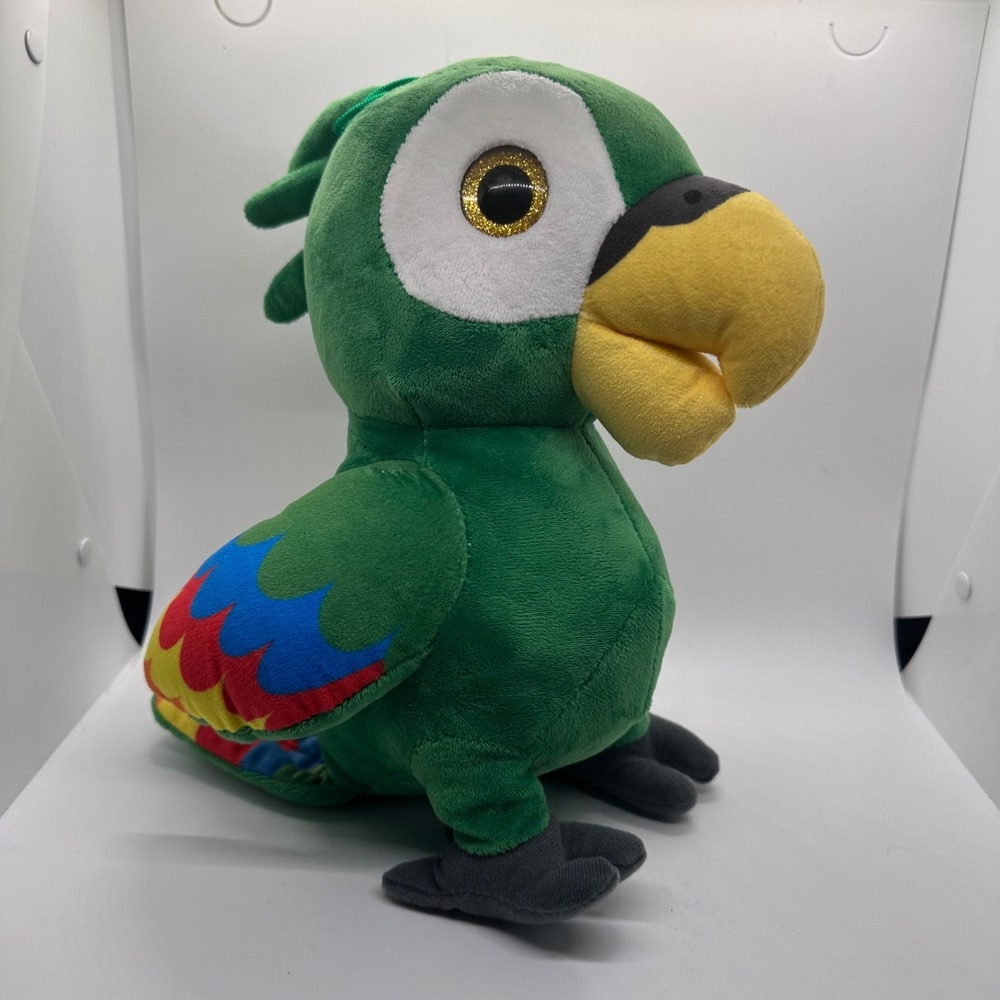 Fun & Fun Toys Parrot Plush Stuffed‎ Animal Green Colorful Wings Soft Toy